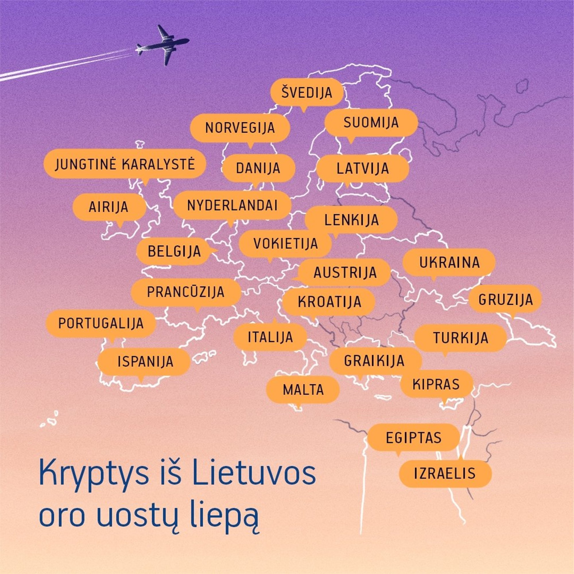 Lietuvos Oro Uostuose Pasiūlytas 71 Tiesioginis Maršrutas, Skrydžių ...