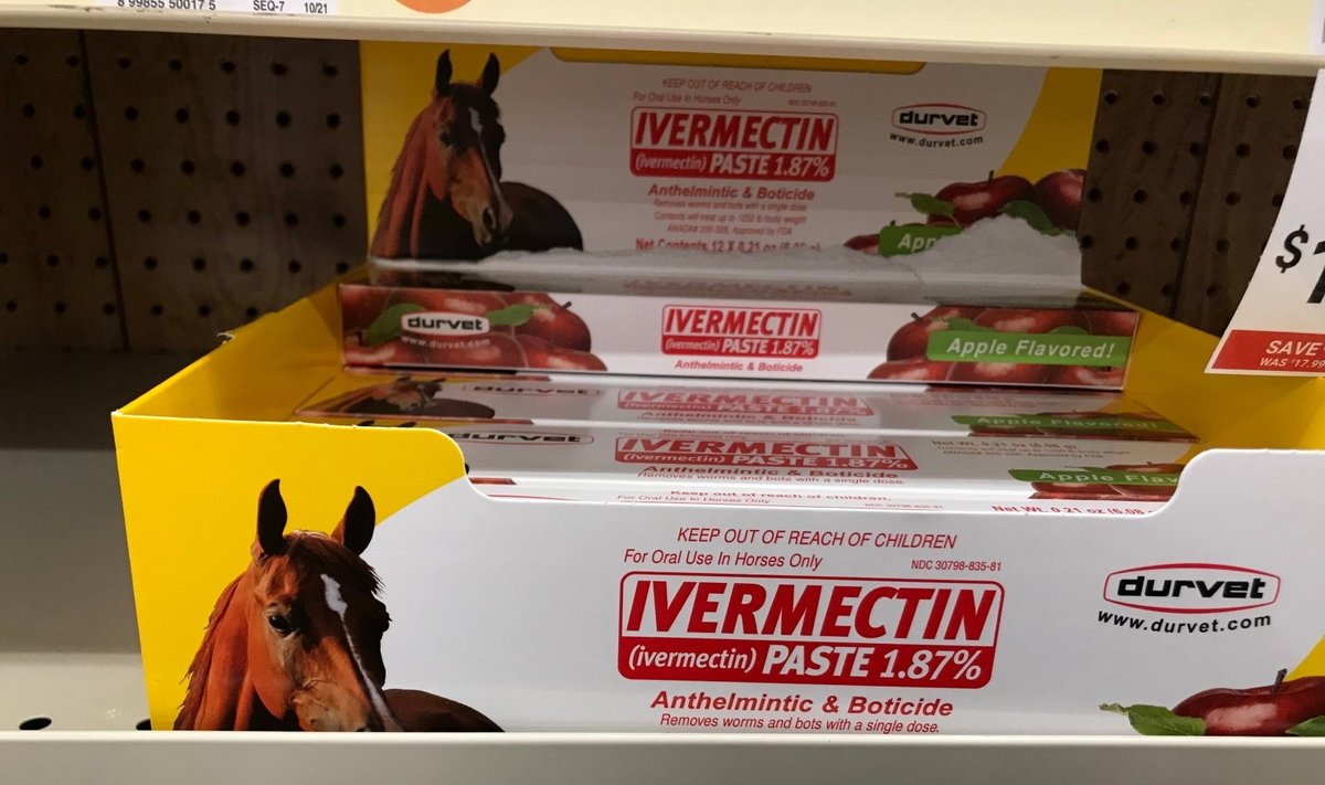 Veterinarijos vaistinėje parduodamas vaistas arkliams nuo kirmėlių ivermektinas