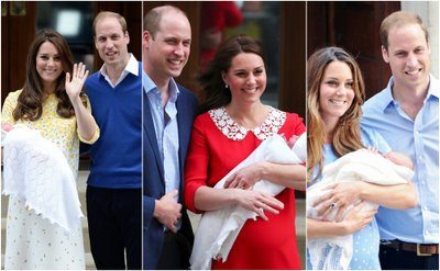 Kate Middleton ir princas Williamas iškart po gimdymų