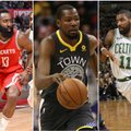 NBA naktis: „Rockets“ revanšas už skandalingą nesėkmę, Irvingo šou ir čempionų pergalė sostinėje