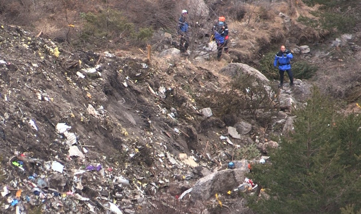 From the crash scene of German wings airliner in France