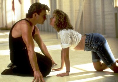 Patrickas Swayze'as ir Jennifer Grey filme "Purvini šokiai" (1987)