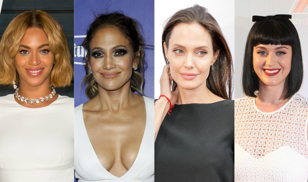 Beyonce, Jennifer Lopez, Angelina Jolie, Katy Perry