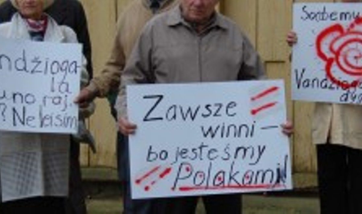 Protest w Wędziagole, fot. www.vandziogala.eu