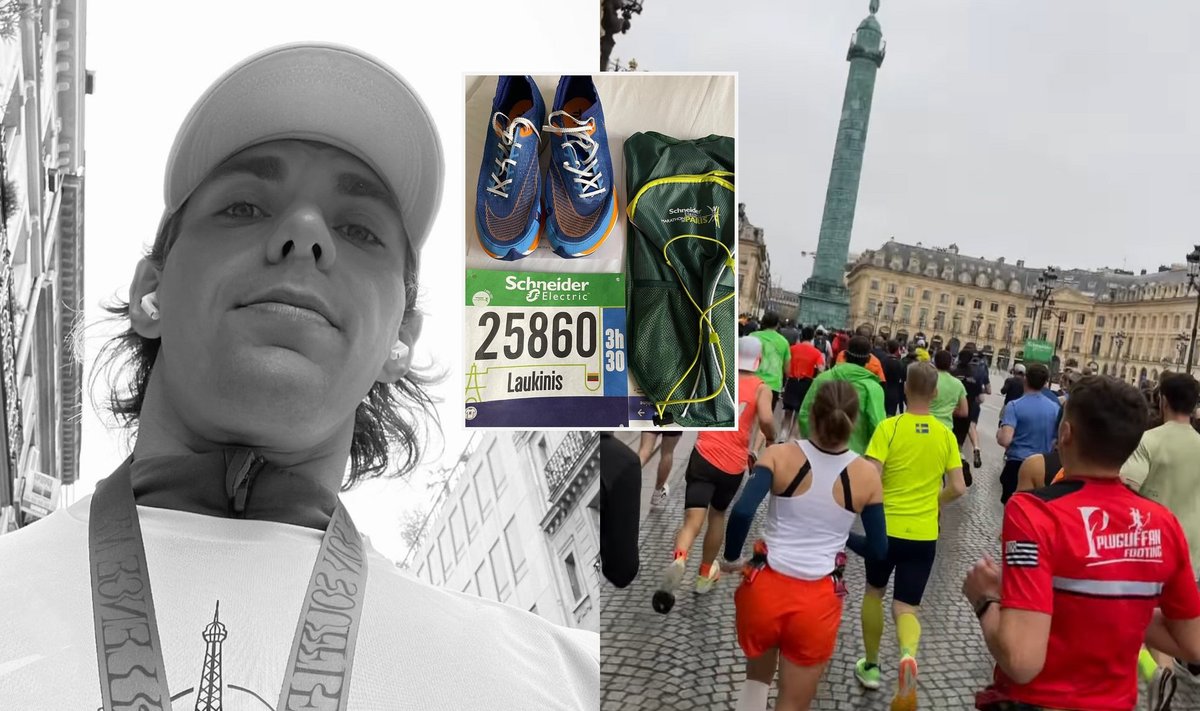 Dovydas Laukys bėgo Paryžiaus maratoną
