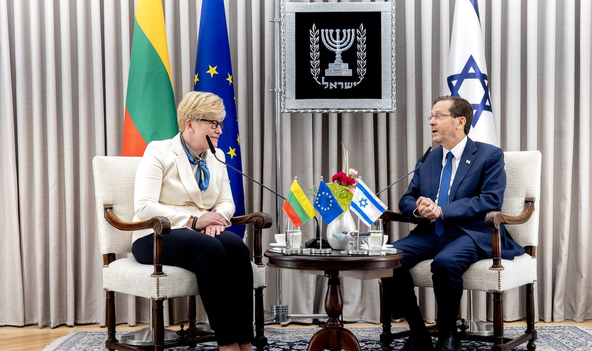 Ingrida Šimonytė pirmadienį Jeruzalėje susitiko su Izraelio prezidentu