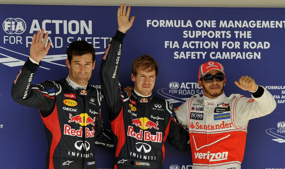 Markas Webberis, Sebastianas Vettelis ir Lewisas Hamiltonas