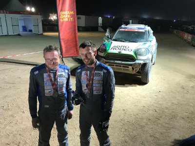 Vaidotas Žala ir Saulius Jurgelėnas 2020 m. Dakaro ralio finiše