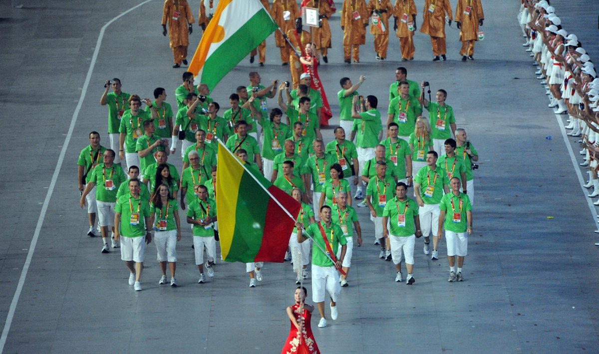Pekino olimpinių žaidynių atidarymas - Lietuvos delegacija