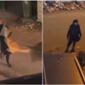 Kuveite užfiksuotas vaizdas pribloškė internautus: moteris riaumojantį liūtą nešėsi tiesiog rankose