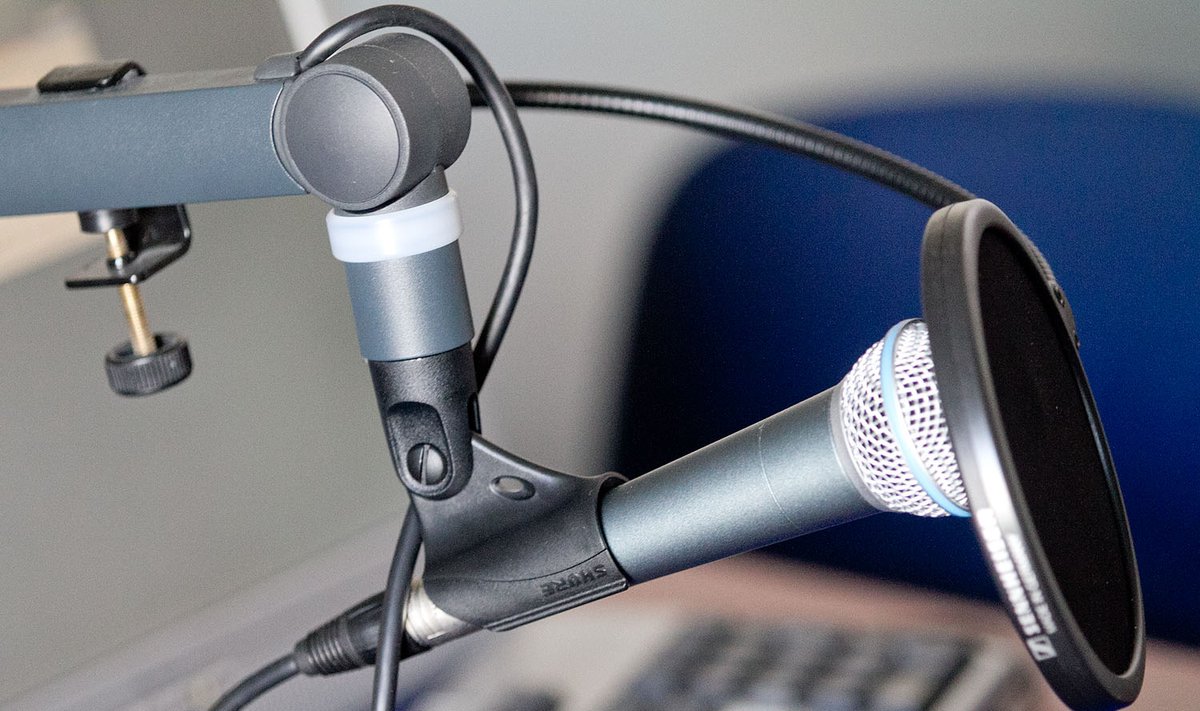 Microphone in a radio studio
