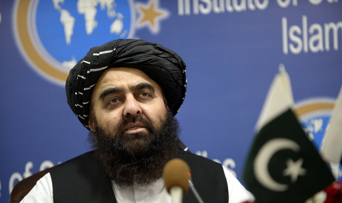 Talibano vyriausybės užsienio reikalų ministras Amiras Khanas Muttaqi