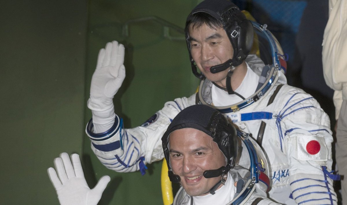 Astronautai Olegas Kononenka, Kjellas Lindgrenas, Kimiya Yui