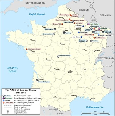 NATO bazės Prancūzijoje iki 1966