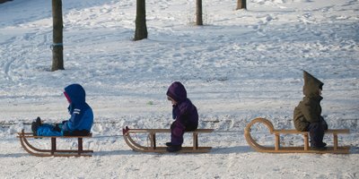 vaikas, vaikai, žiema, rogutės, sniegas, šaltis