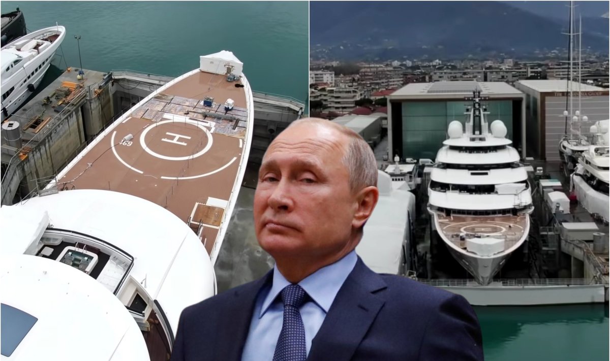Putinas ir jam priskiariamos jachtos vaizdai / Foto: Scanpix, YouTube stopkadrai