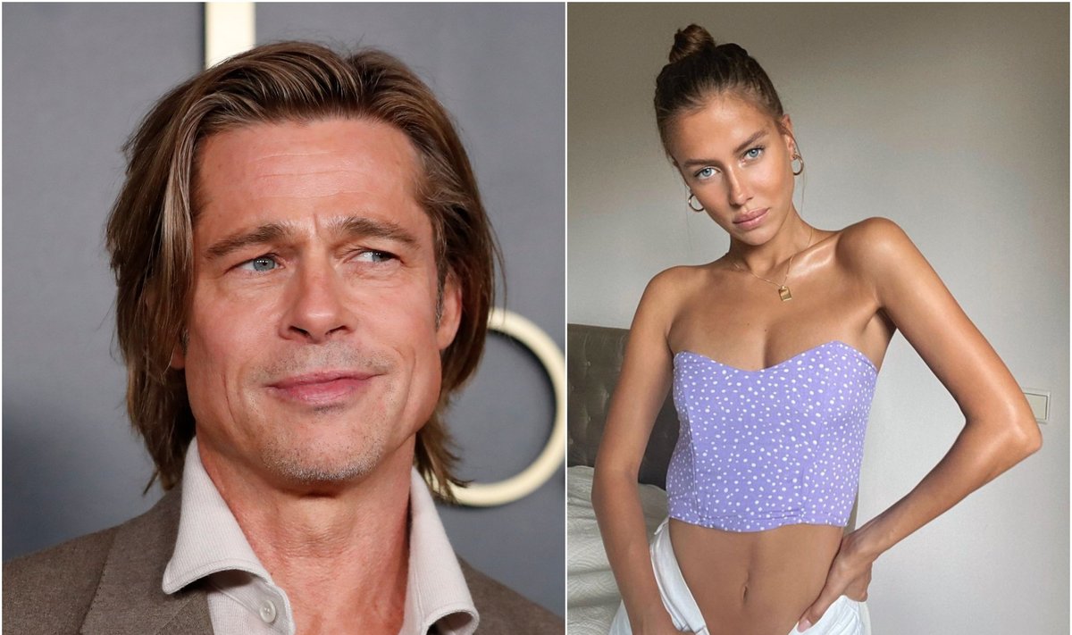 Bradas Pittas ir Nicole Poturalski / Foto: Reuters, Instagram