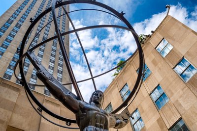 Atlaso statula priešais Rockefellerių centrą Niujorke