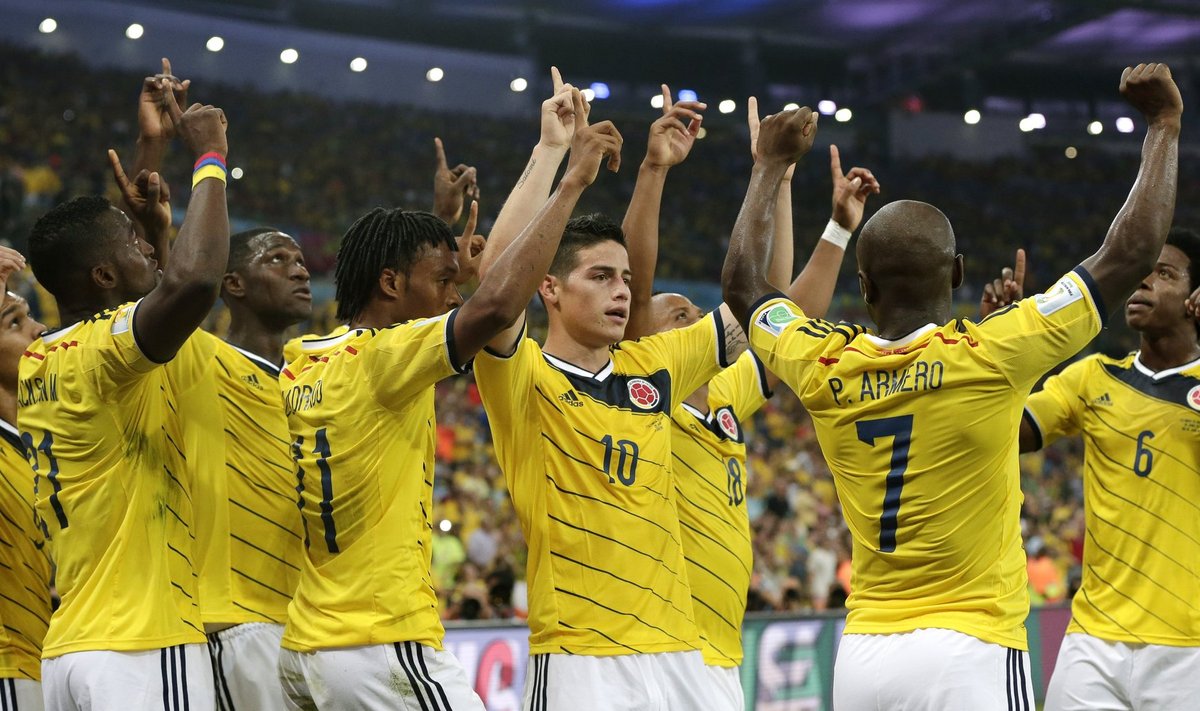 Pasaulio futbolo čempionato aštuntfinalis: Kolumbija – Urugvajus