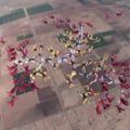 Nufilmuota pasaulio rekordo siekiančių parašiutininkų treniruotė