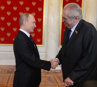 Vladimir Putin and Czech President Miloš Zeman