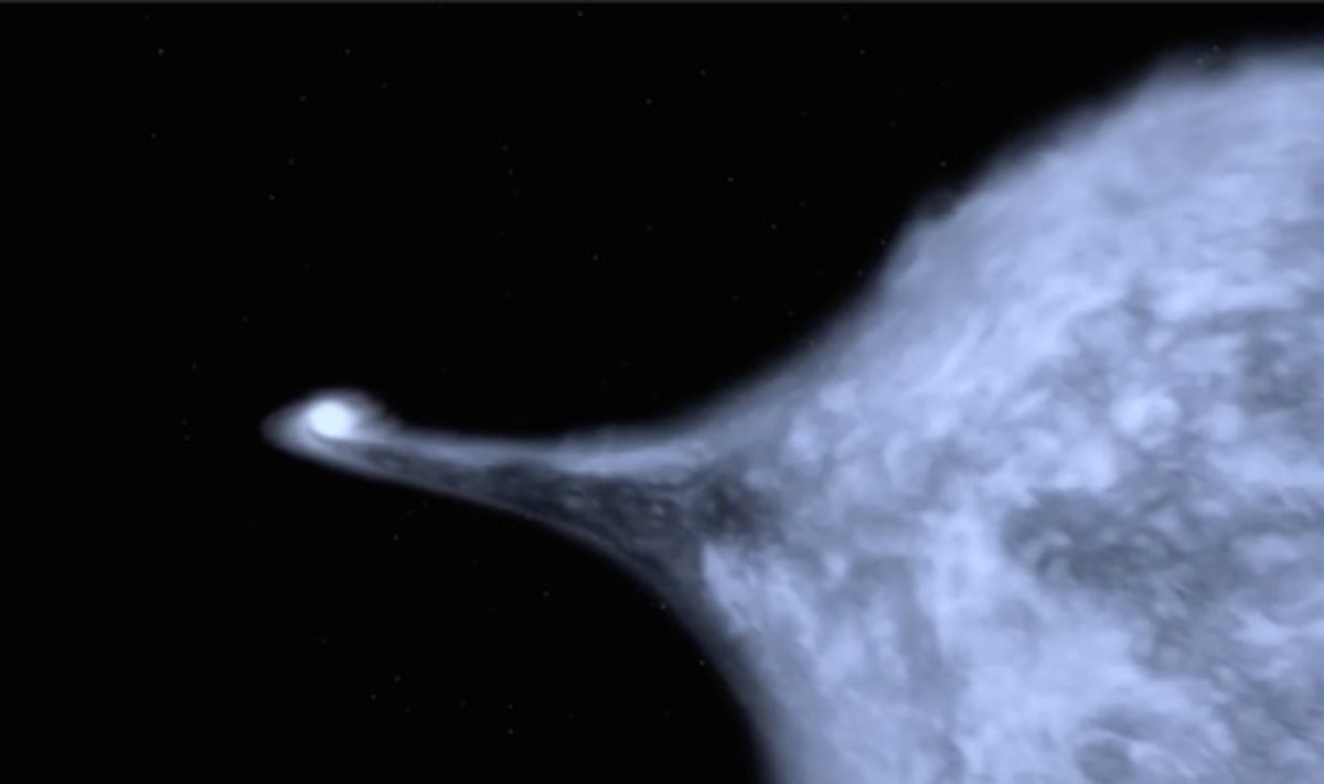 Toks galėjo būti vaizdas iki įvykio, išspjovusio žvaigždę US 708 iš mūsų galaktikos (NASA/ESA iliustr.)