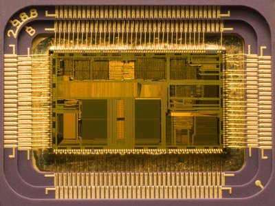 "Intel 486 DX2" mikroschemos nuotrauka. Procesorius buvo gaminamas nuo 1989 metų.