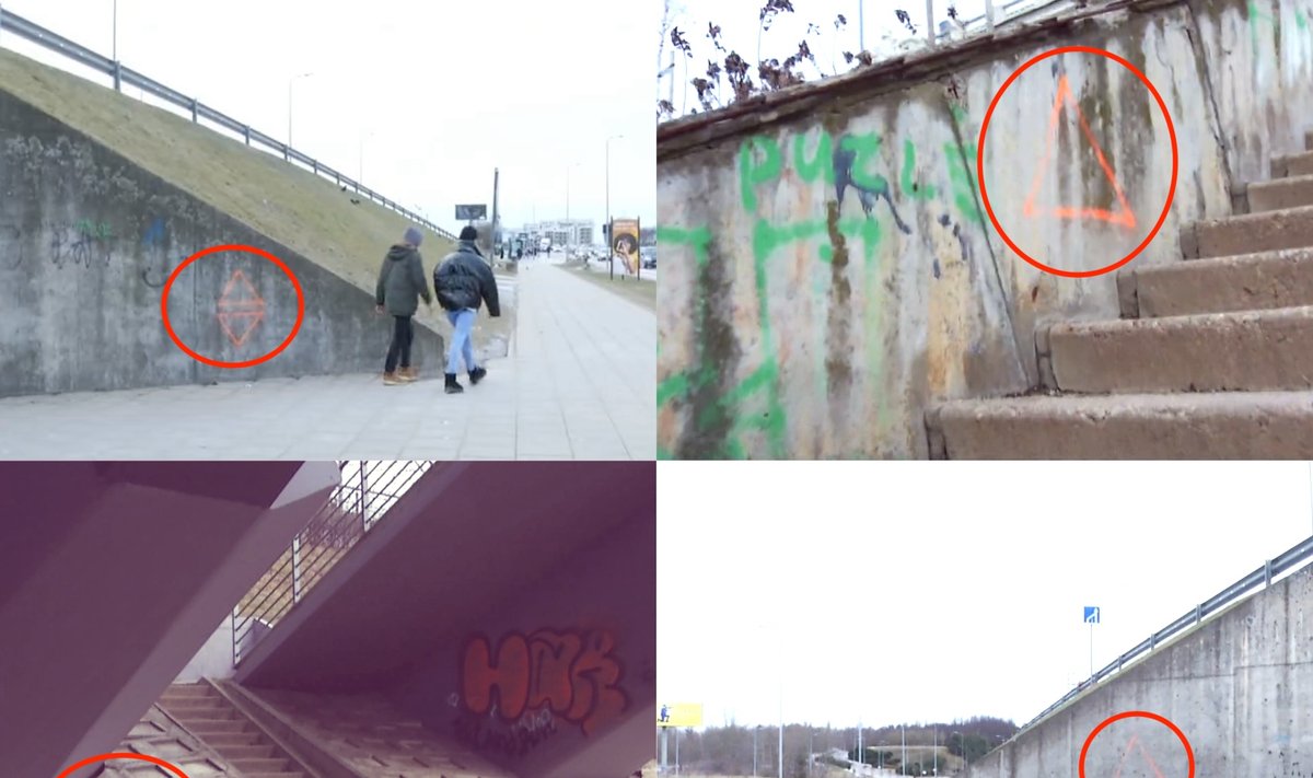 Paaiškėjo, kodėl Vilniuje ant pastatų buvo piešiami daug dėmesio sulaukę oranžiniai trikampiai