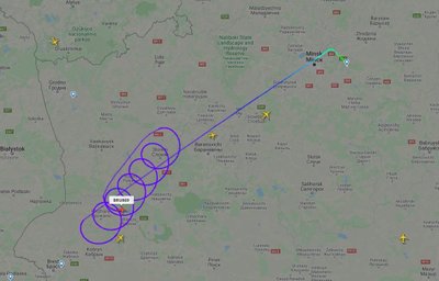 Lėktuvas virš Baltarusijos