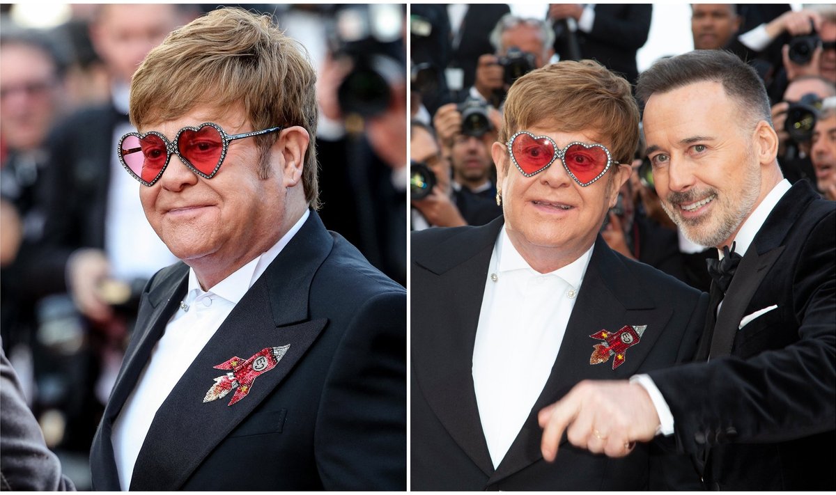 Seras Eltonas Johnas su vyru Deividu Furnishu