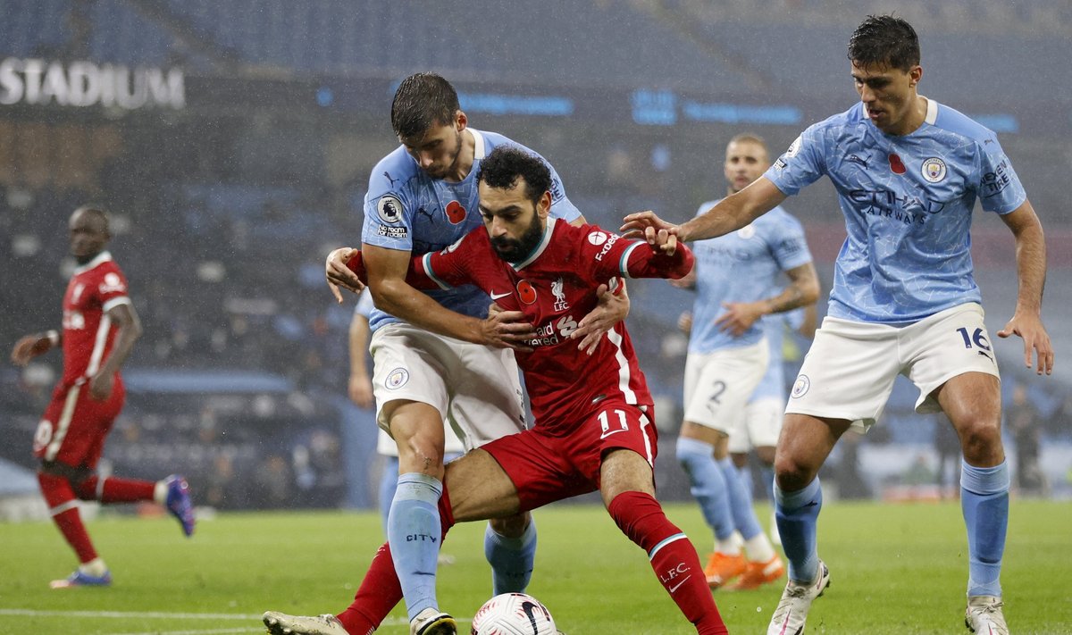 Mohamedas Salah rungtynėse su "Manchester City"