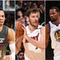 NBA naktis: Durantą praradę čempionai, Westbrooko trigubas dublis ir Dragičiaus pergalingas metimas