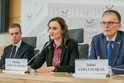 Gabrielius Landsbergis, Viktorija Čmilytė-Nielsen and Julius Sabatauskas