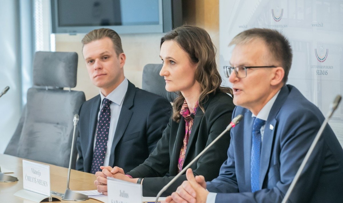 Gabrielius Landsbergis, Viktorija Čmilytė-Nielsen ir Julius Sabatauskas