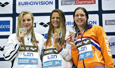 Rūta Meilutytė, Julija Jefimova ir Moniek Nijhuis