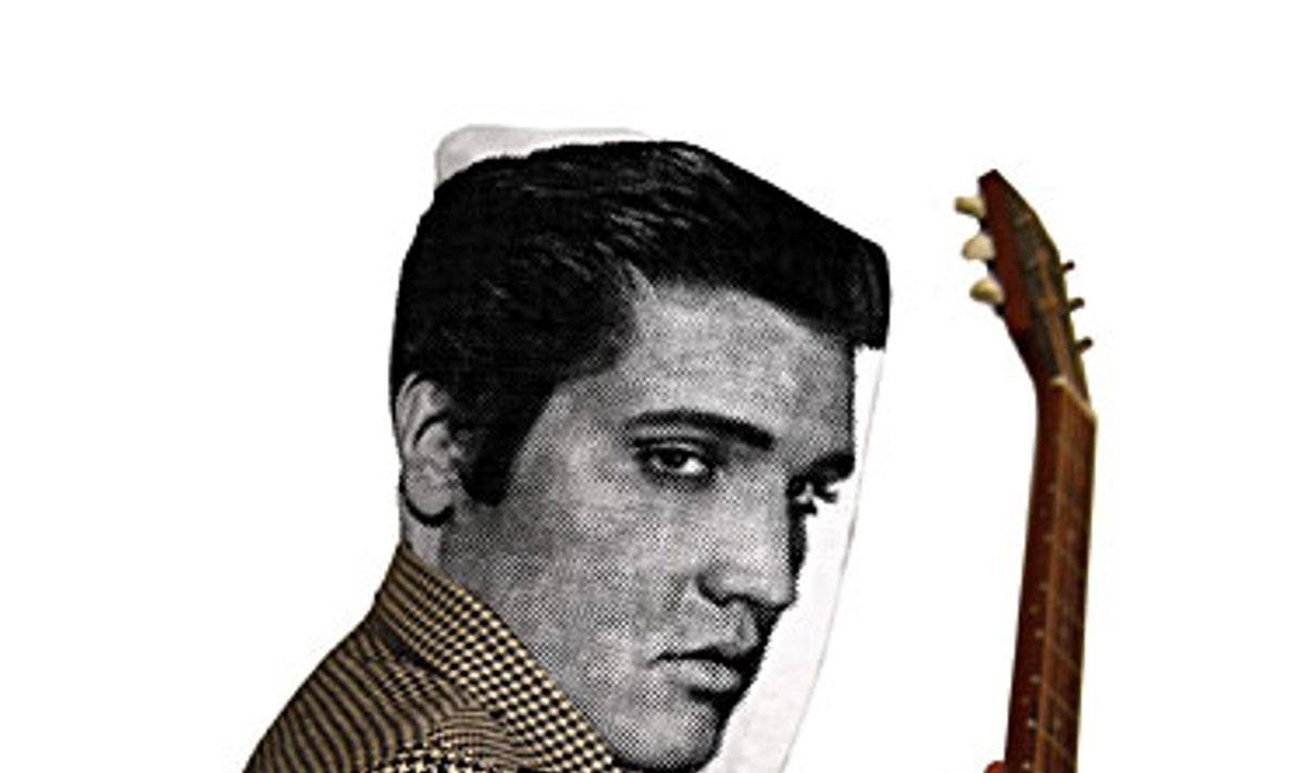 Grafikos dizainerio Clintono van Gemerto sukurtas džemperis su ant gobtuvo atspaustu Elvio Presley atvaizdu.  