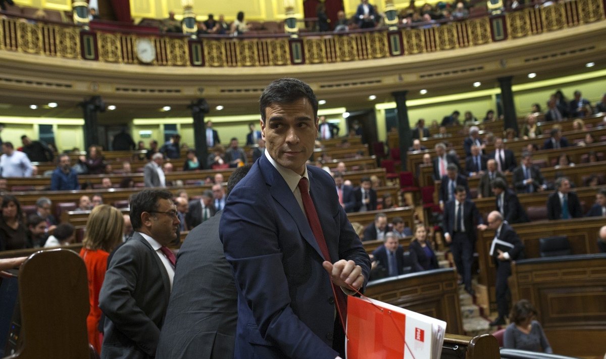 Socialistų lyderis Pedro Sanchezas Ispanijos parlamente