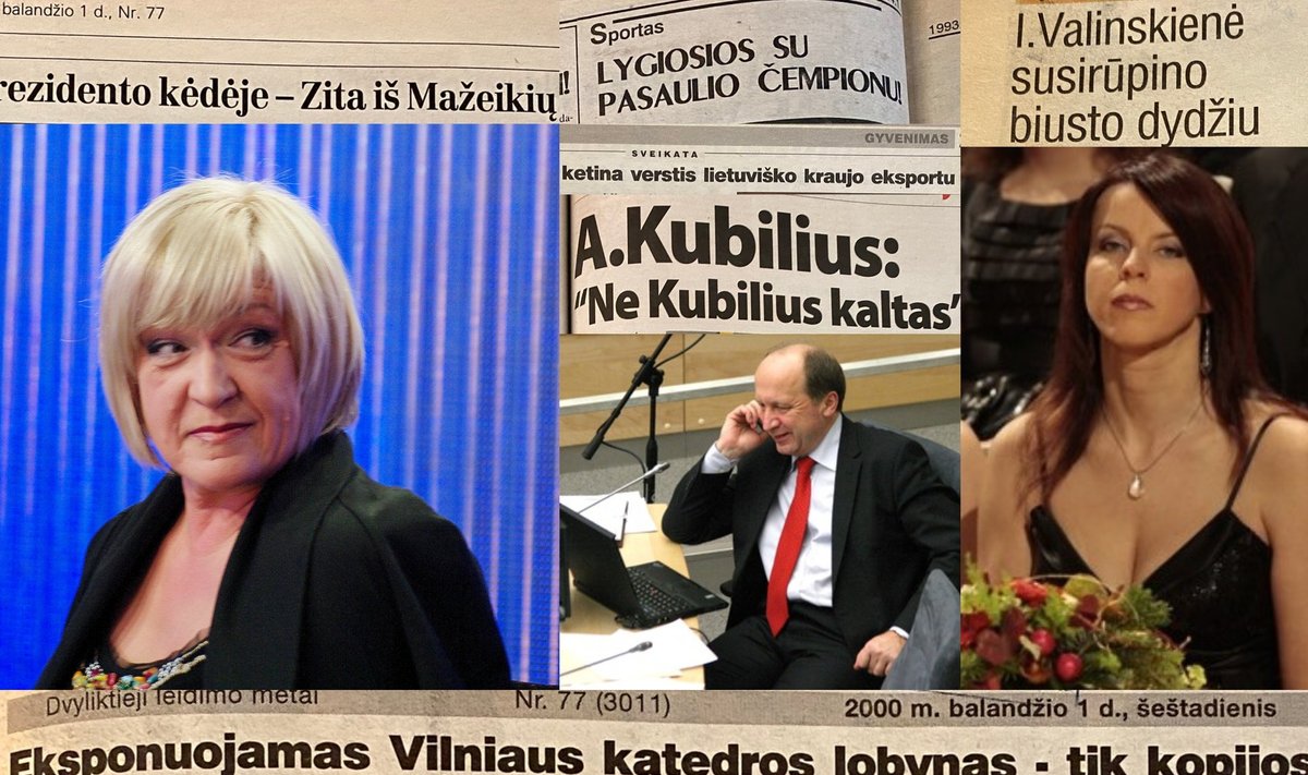 Lietuviškų laikraščių antraštės balandžio 1-ąją, Kristina Kazlauskaitė, Andrius Kubilius, Inga Valinskienė / Foto: Delfi