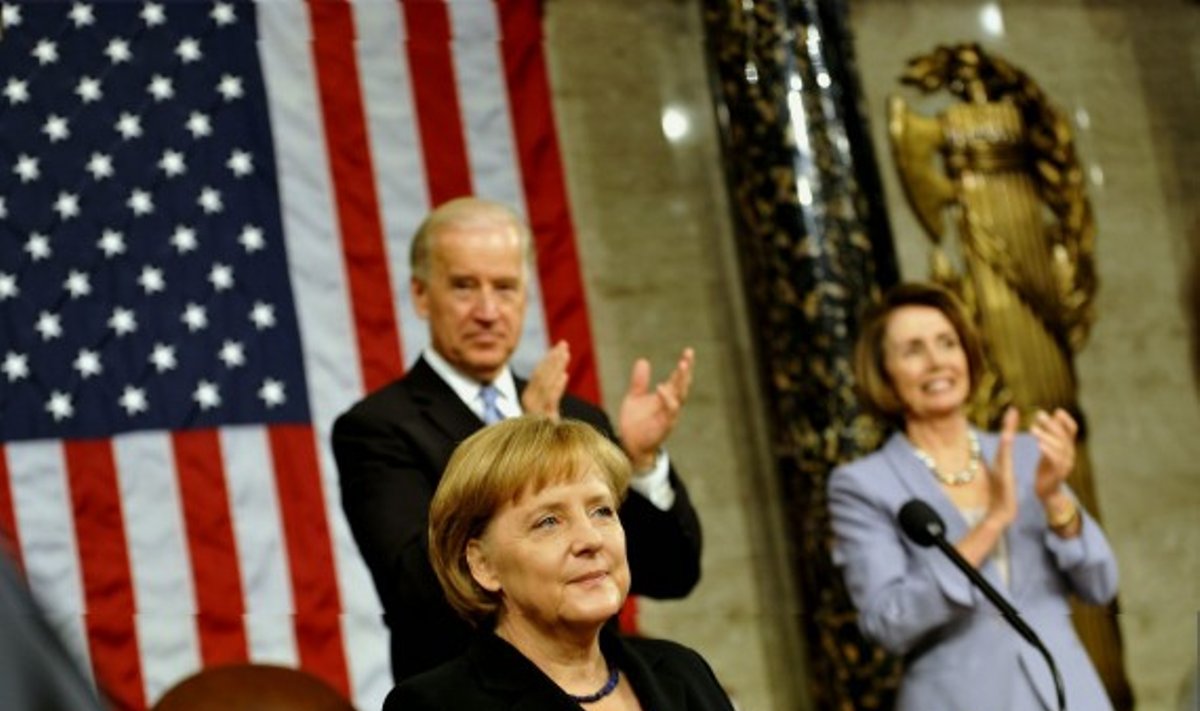 Vokietijos kanclerė A. Merkel sako kalbą JAV Kongrese.