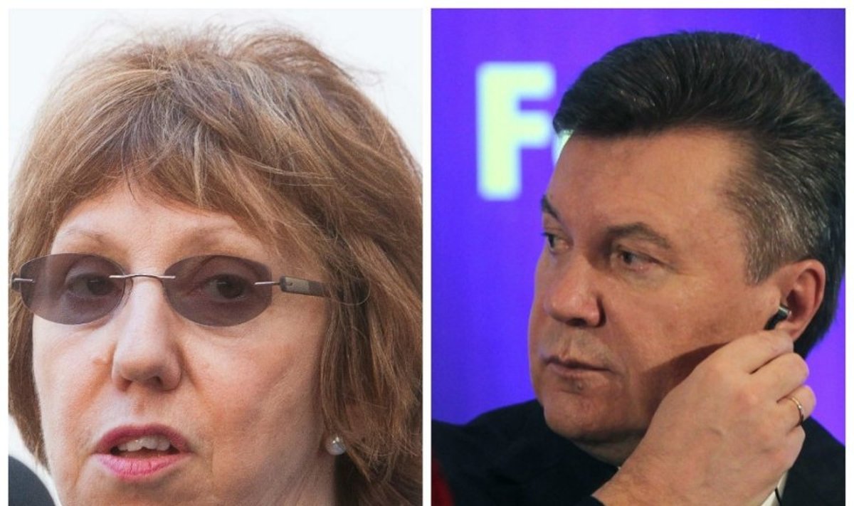  Catherine Ashton ir Viktoras Janukovyčius