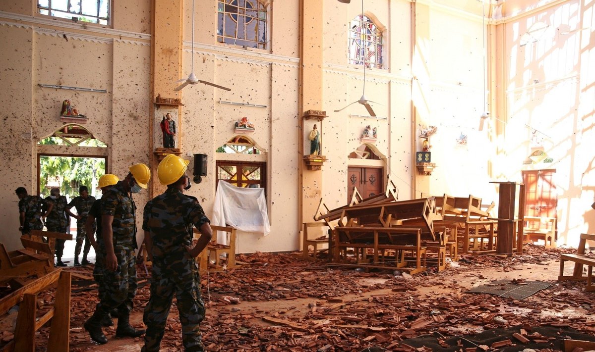 Šri Lankos bažnyčia po sprogimo