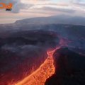 Bepiločiai užfiksavo ugnikalnio aktyvumą ir upeliais tekančią lavą