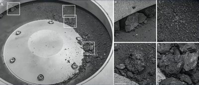 OSIRIS REx misijos metu parskraidinti grunto pavyzdžiai iš asteroido Bennu.