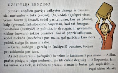 Pagal Albiną Masaitį parengtą lietuvių kalbos užduotį tėvai įvertino kaip siaubingą nesusipratimą, kurio neturėtų būti mokyklos medžiagoje. 