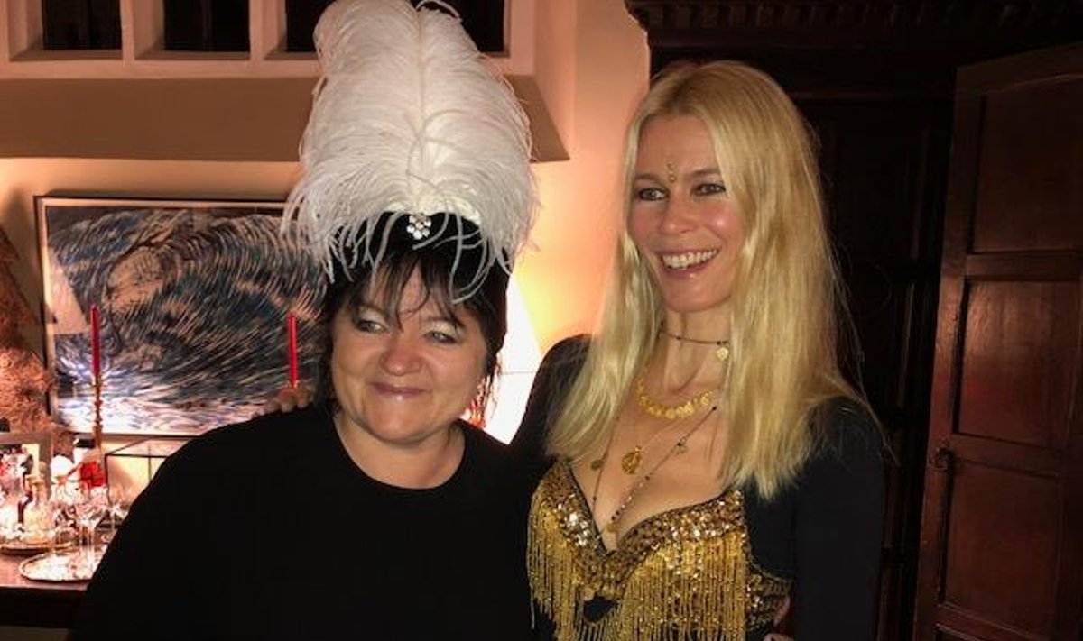 Dalia Ibelhauptaitė ir Claudia Schiffer Naujųjų naktį supermodelio namuose Londone