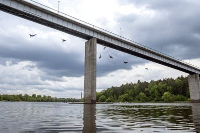 Balansavimo juosta po Trijų mergelių tiltu / Foto: Tadas Čėsna
