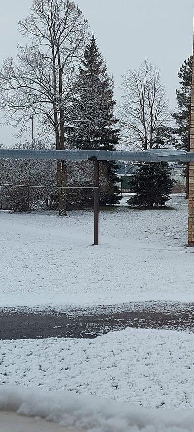Sniegas Pakruojyje, skaitytojos Kristinos nuotr.