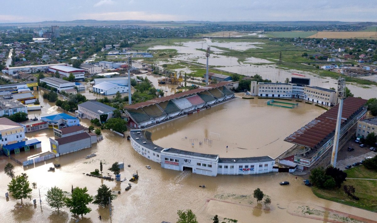 Liūčių skalaujamame Kryme kilus potvynių paskelbta nepaprastoji padėtis
