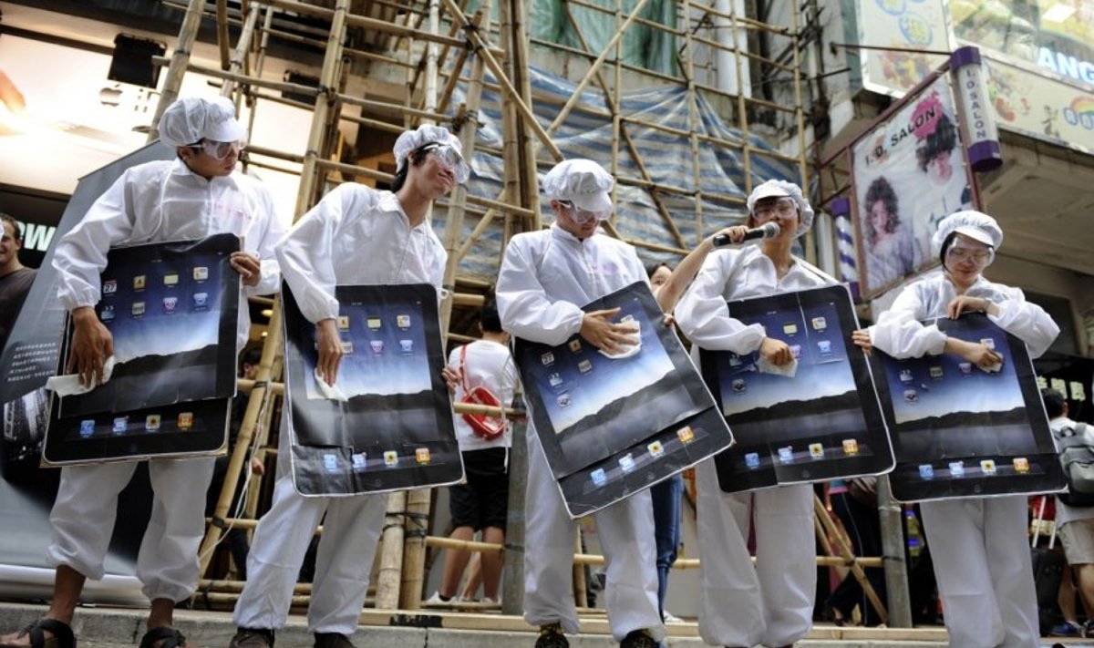 Protestas dėl darbo sąlygų Apple gamyklose