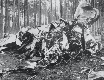 „Lituanicos“ katastrofos vieta 1933-07-17 ryte ar po vidudienio; Dölzigo miško pakraštys prie Kuhdamm kaimo (nuotr. autorius nežinomas) / BLKM nuotr.